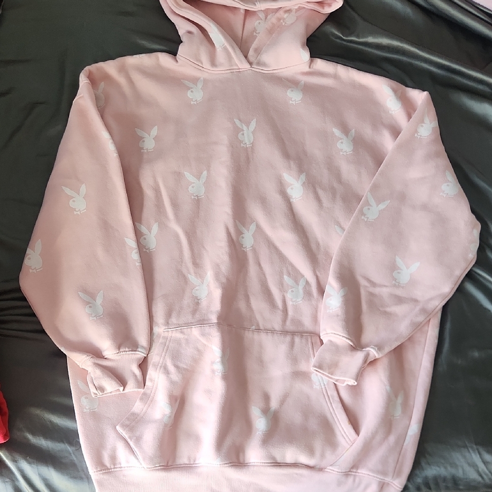 Missguided Pink Bunny Print Hoodie
